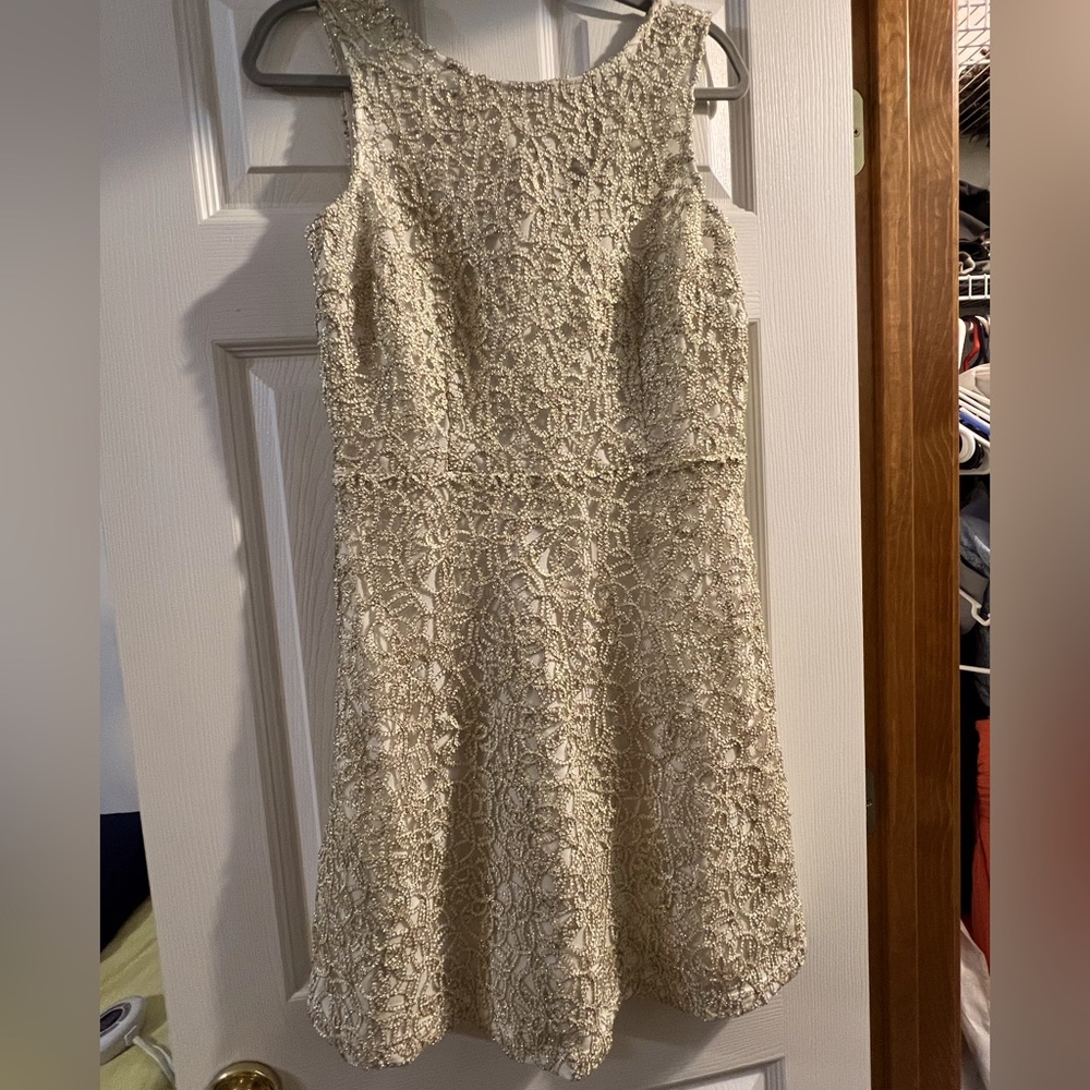 White and gold dress